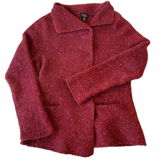 Eileen Fisher Button Front Cardigan Sweater Sz M Alpaca Wool Silk Nylon - Picture 1 of 15
